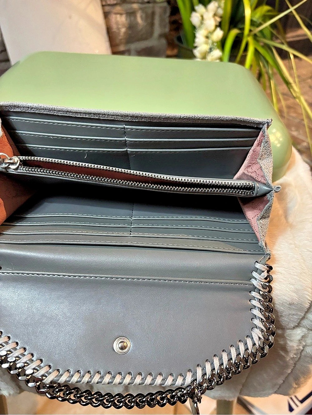 Stella McCartney Falabella Continental Wallet Gray